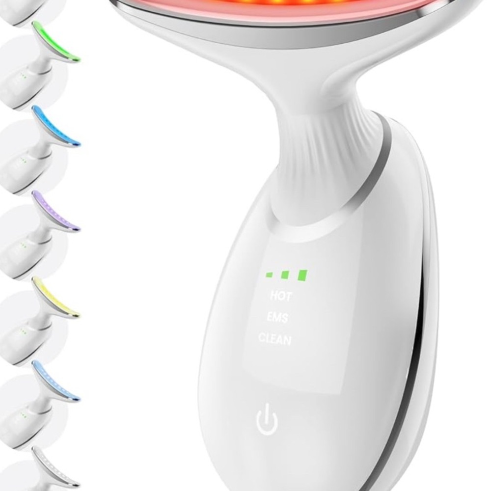 Face and Neck Massage, -7 Color LED Facial Beauty Device with 3 Beauty Modes